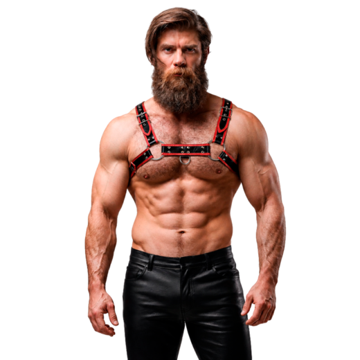 Fetish Submissive Attitude Eco-Leather Chest Harness – miesten valjaat, musta